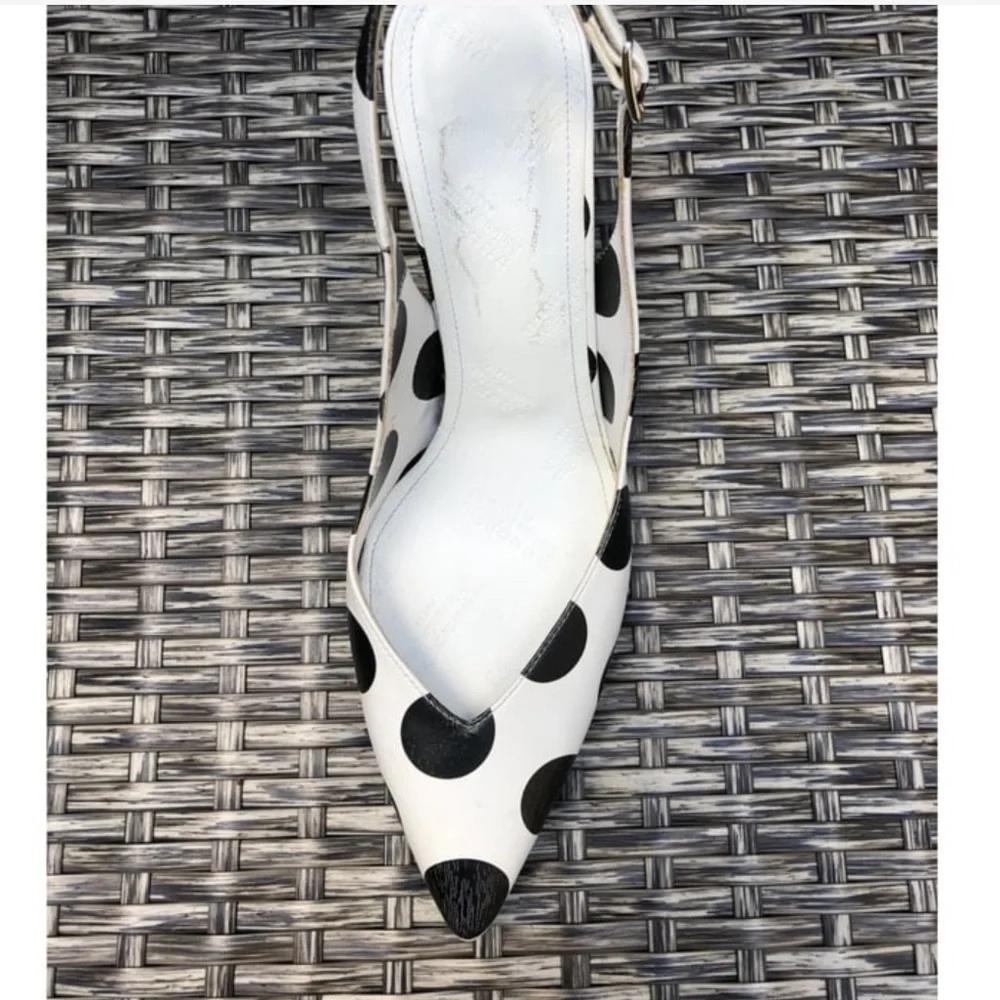 Maison Martin Margiela Polka Dot Leather Slingback Pumps Size 37EU NEW - Picture 5 of 9